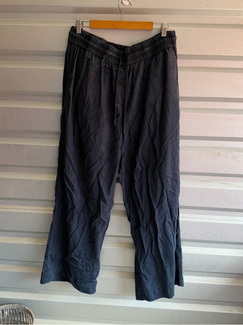 Quince vintage wash tencel wide leg pant in midnight